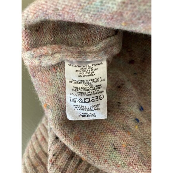 LOFT Sweater Women Small Long Sleeve Turtleneck Confetti Knit Hi Lo Slit Sides - Picture 3 of 5